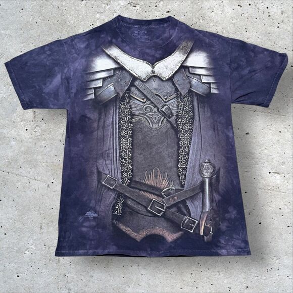 The Mountain Other - The Mountain Fantasy Knight Armor All Over Print T‑Shirt Purple Tie Dye Mens M
